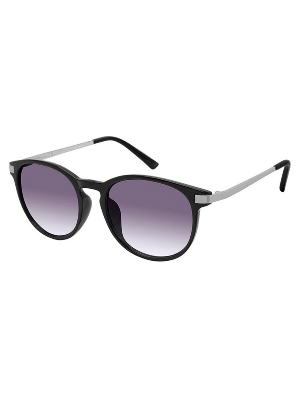 Black Metallic Temple Round UV Sunglasses Laundry by Design